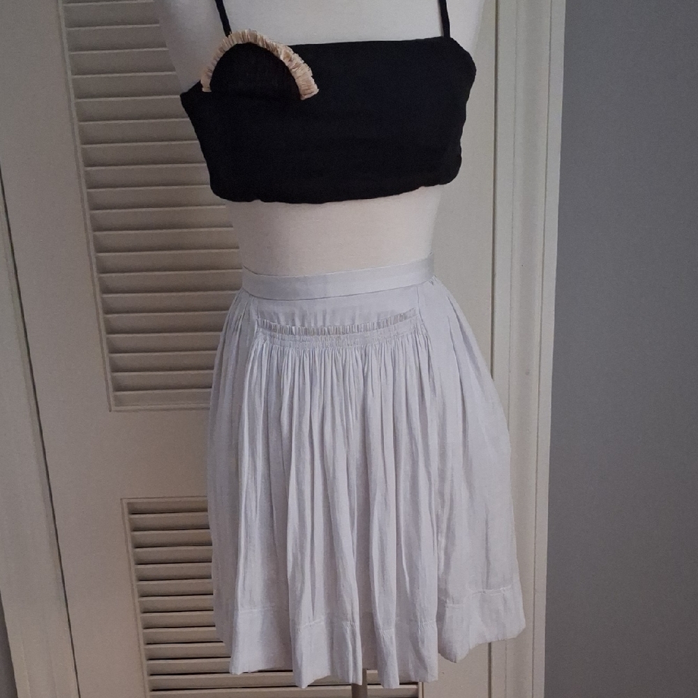 Banana Republic White Skater Skirt And ZARA TOP